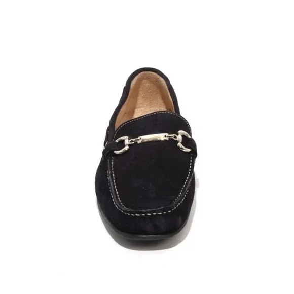 Italian ALTEMBERG 503a Navy Suede Leather Moccasins Loafers